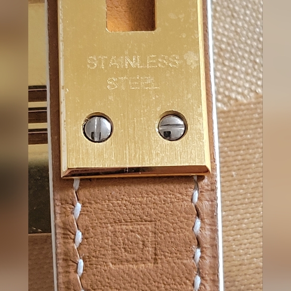 Hermes Gold and White Women's Kelly Lock Watch - Picture 10 of 10